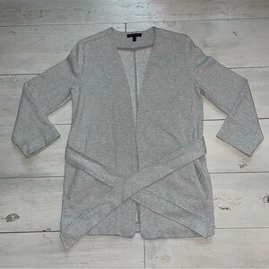 Banana Republic Gray Women's Wrap Cardigan Tie Belt Sz M Loose Fit Side Pockets